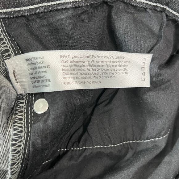 Eileen Fisher Jeans Women 14 Black Denim Skinny Mid Rise Pockets Casual Everyday - Picture 7 of 10